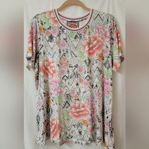 Johnny WAS EUC Janie Floral Patterned Women's Top Sz XL